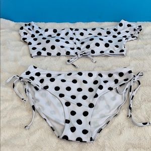 Two piece Bikini set with off shoulder top.